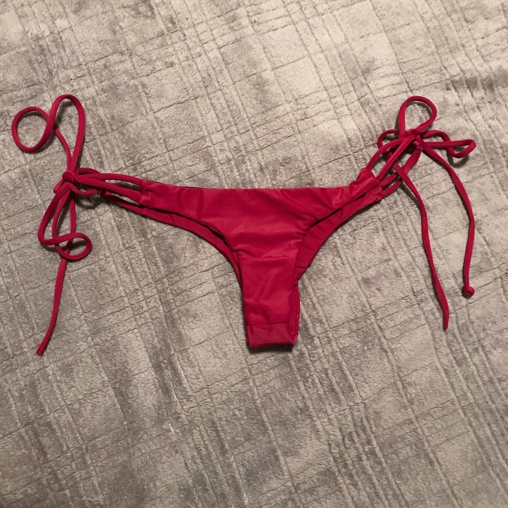 Cami and Jax Maroon Thong Bikini Bottom